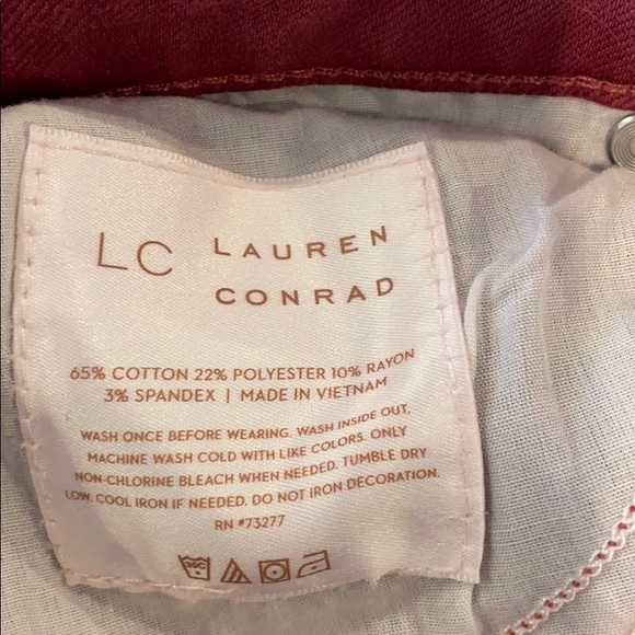 Washed Maroon Mid Rise Cuffed Skinny Ankle Jeans - Picture 8 of 11